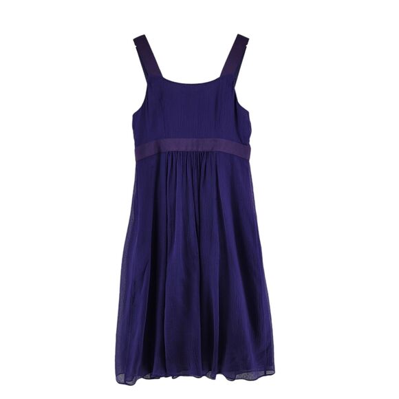 Boden Silk Midi Dress Womens 10 Royal Blue Purple Crepe Empire Waist Sleeveless - Picture 4 of 10